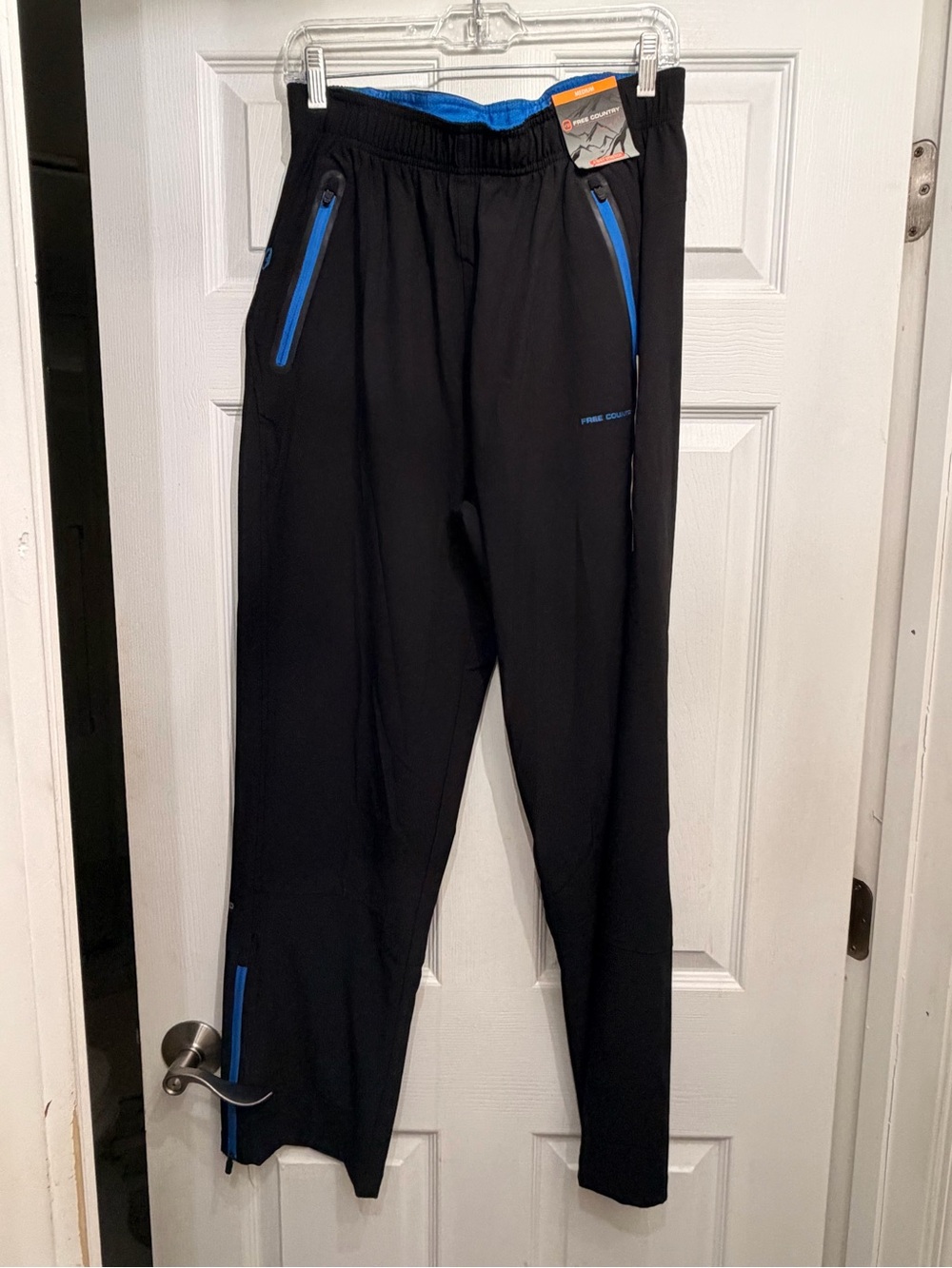 Free Country Black Joggers with Blue Accents